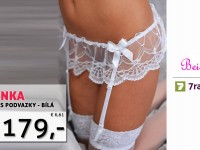 Aktuální akce - Sexy bílá krajková sukýnka s podvazky Bow - se slevou 30%